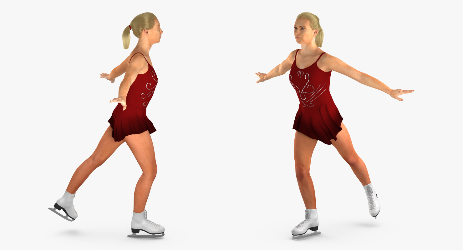 Female Figure Skater Pose 2 3D