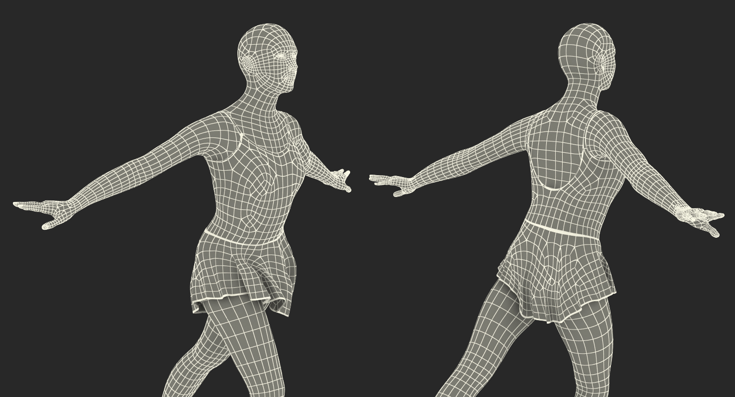 Female Figure Skater Pose 2 3D