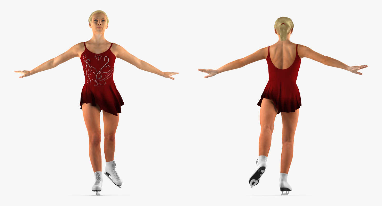 Female Figure Skater Pose 2 3D