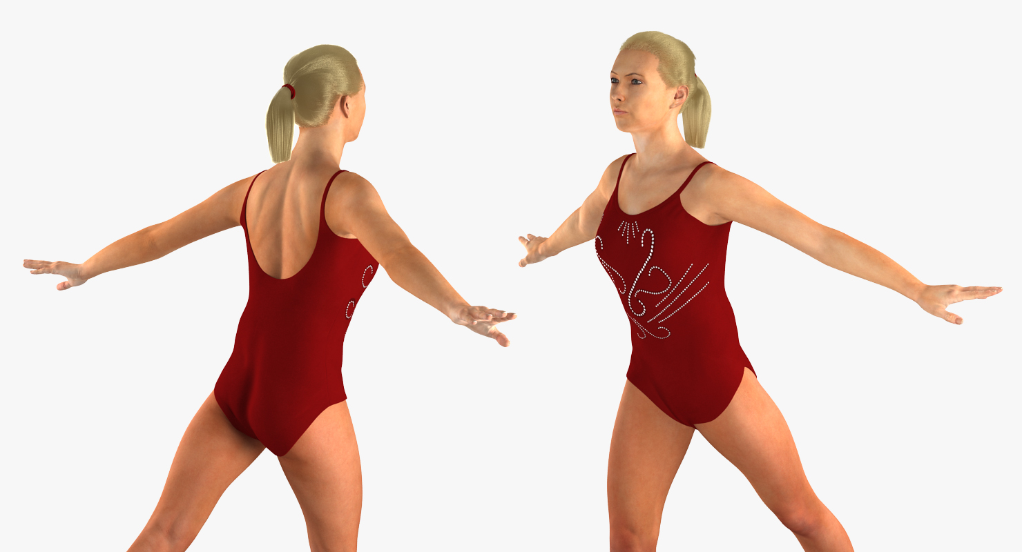 Female Figure Skater Pose 2 3D