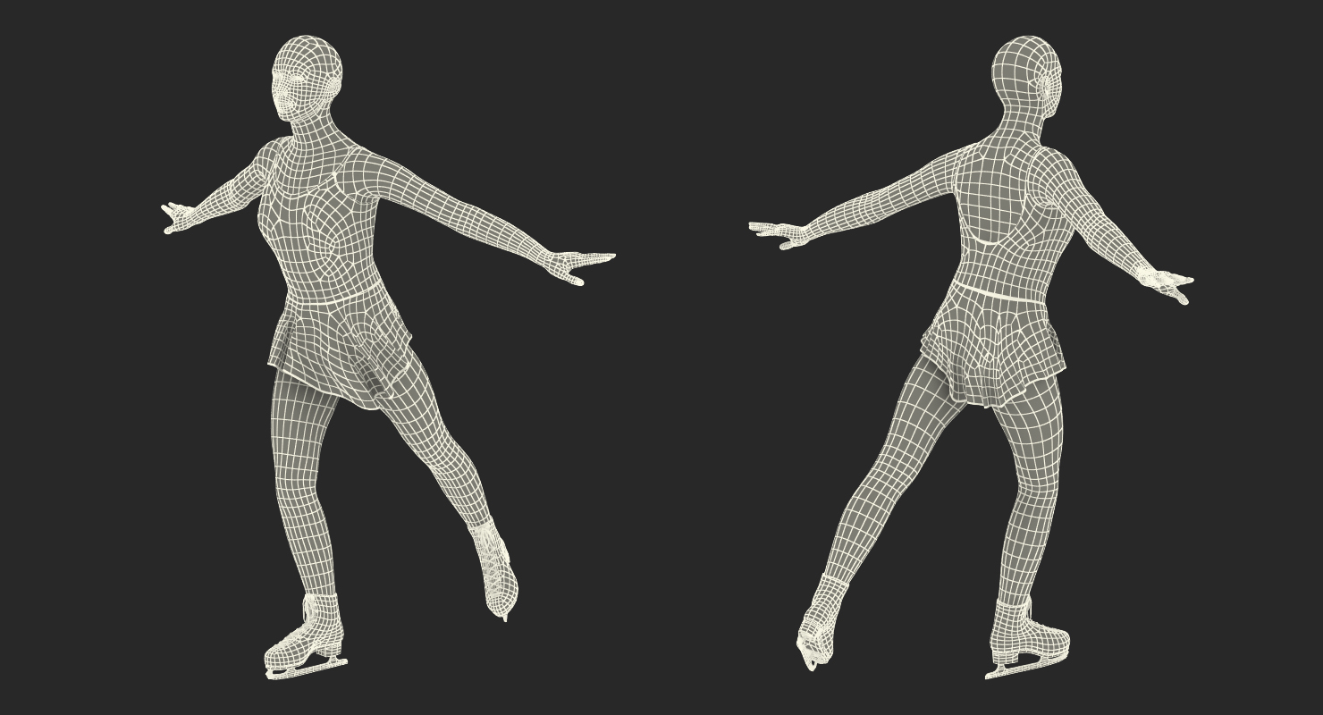 Female Figure Skater Pose 2 3D