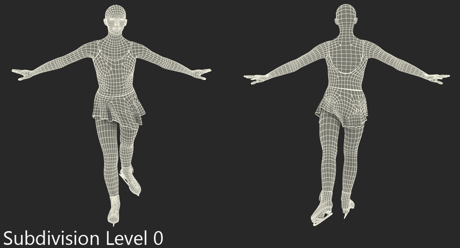 Female Figure Skater Pose 2 3D