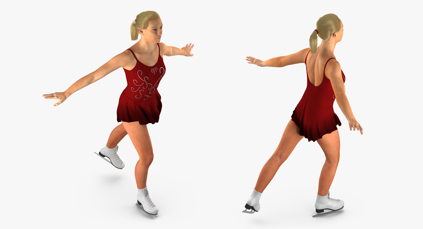 Female Figure Skater Pose 2 3D