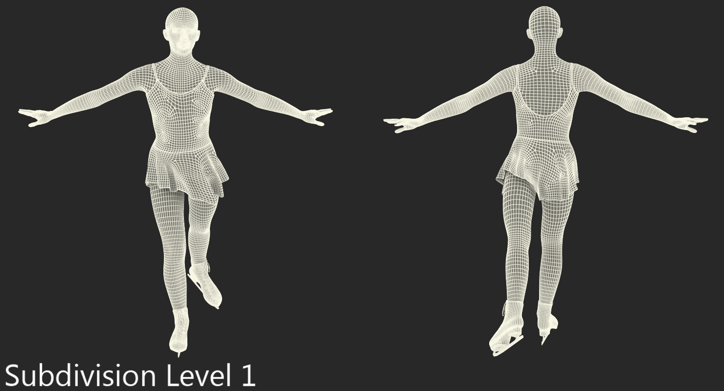 Female Figure Skater Pose 2 3D