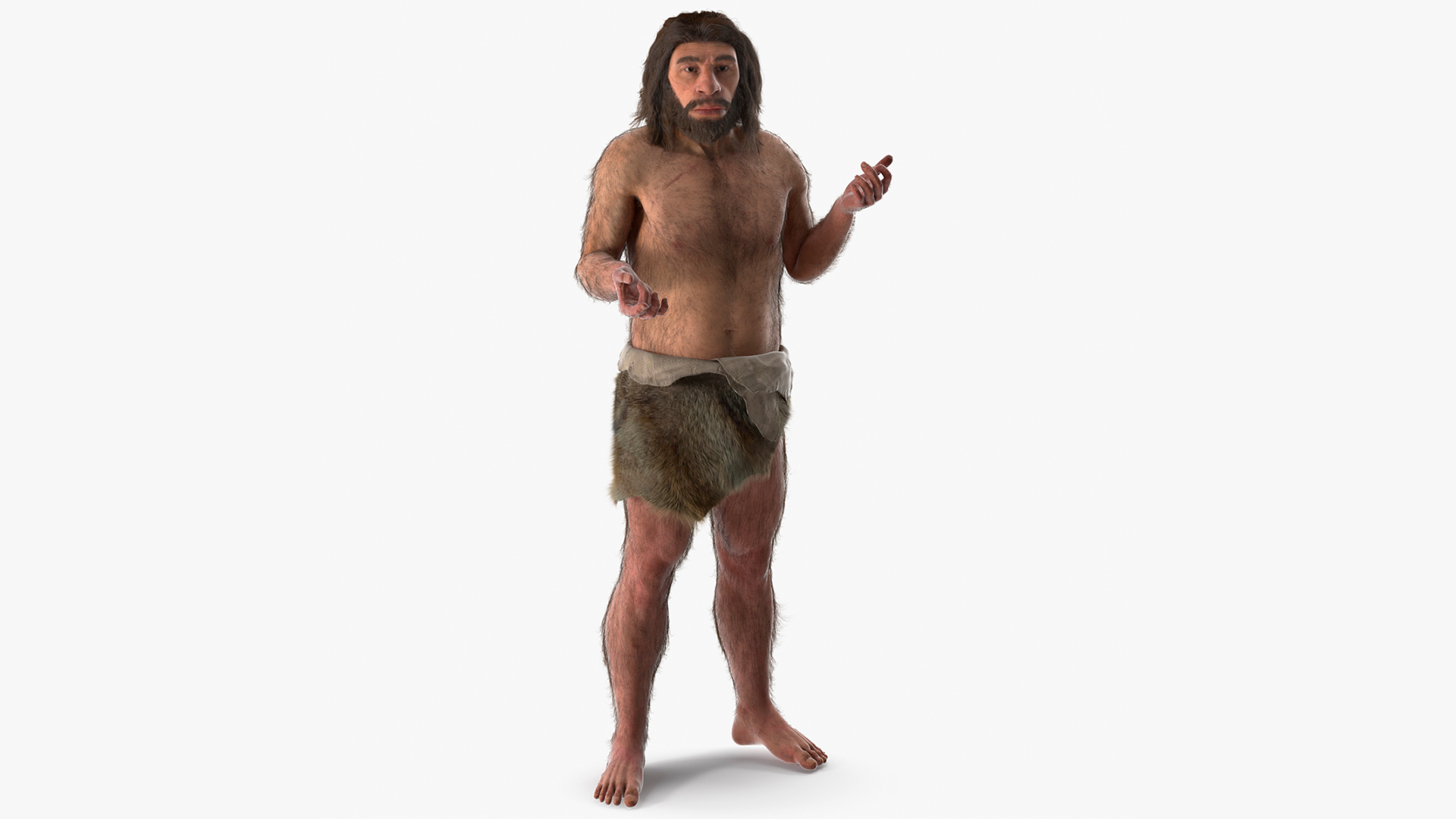 3D Stand Neanderthal Fur