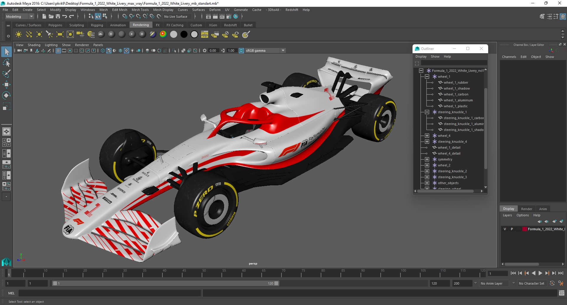 Formula 1 2022 White Livery 3D
