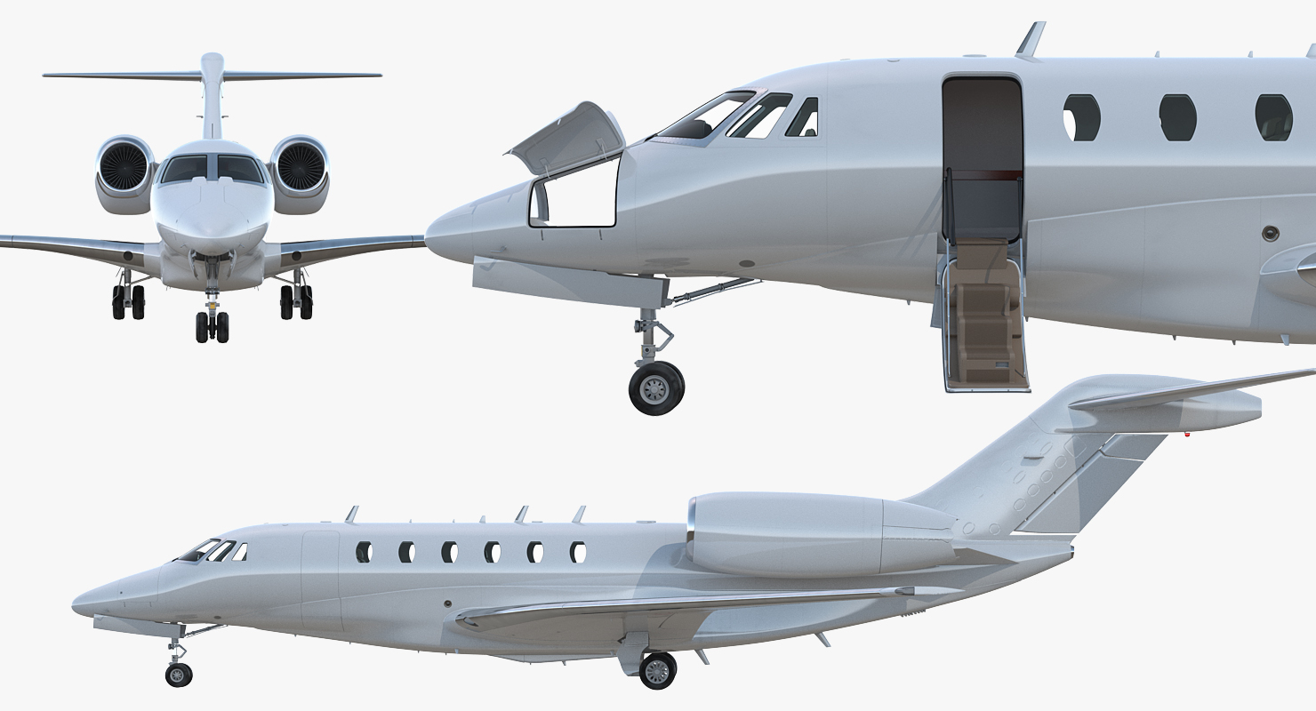 Medium Sized Business Jet with Interior Generic 3D