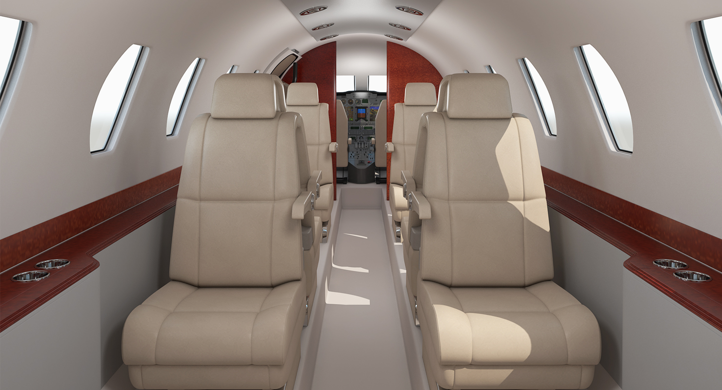 Medium Sized Business Jet with Interior Generic 3D