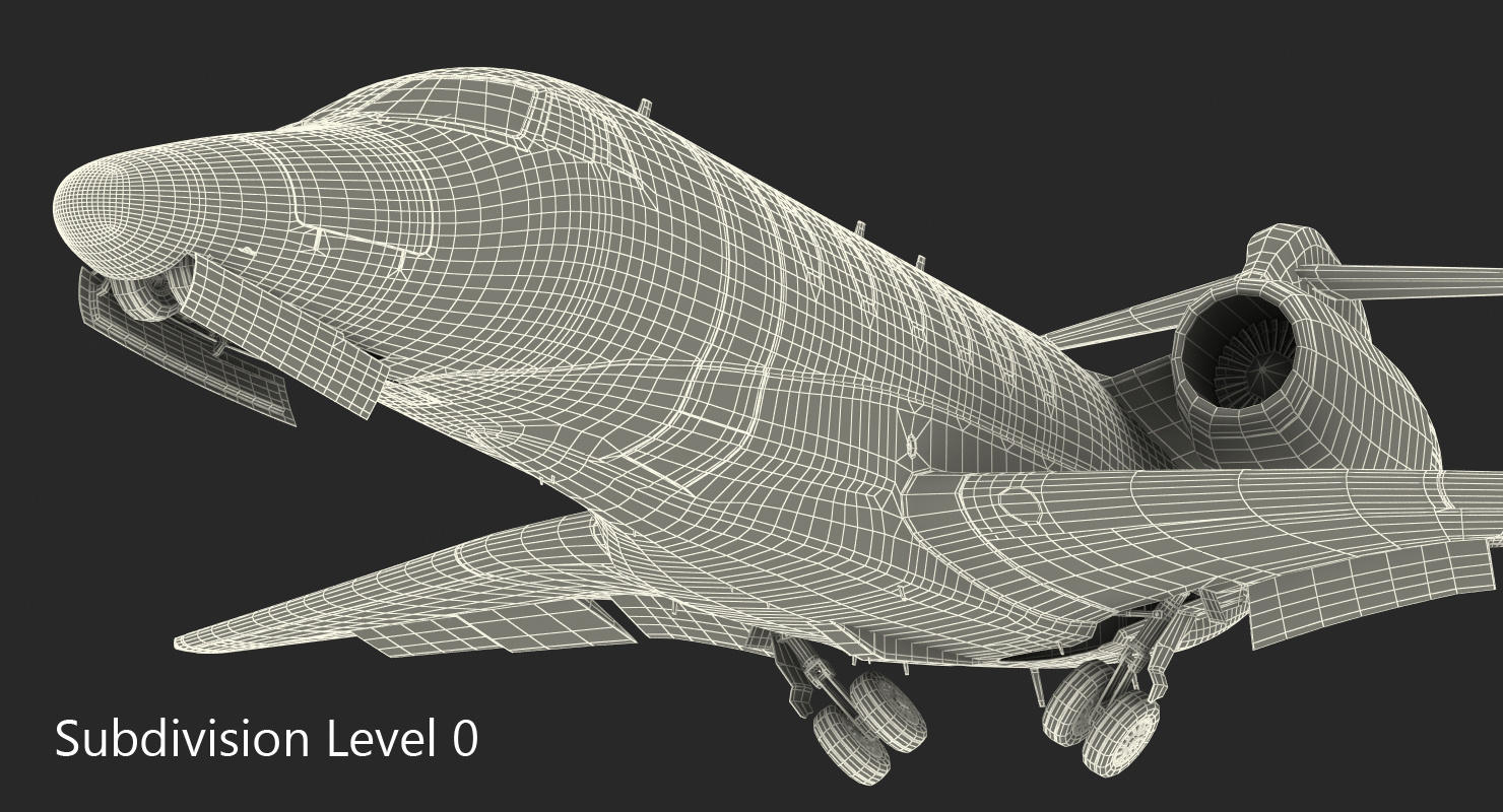 Medium Sized Business Jet with Interior Generic 3D
