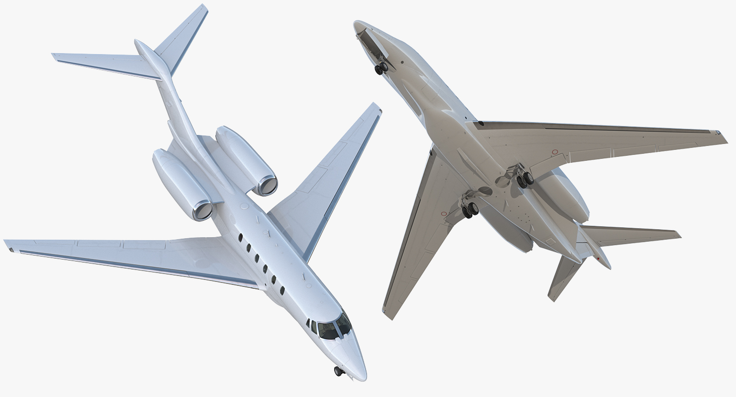 Medium Sized Business Jet with Interior Generic 3D
