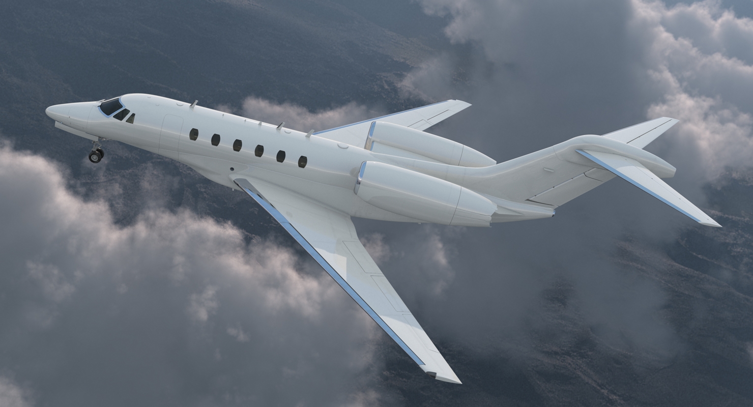 Medium Sized Business Jet with Interior Generic 3D