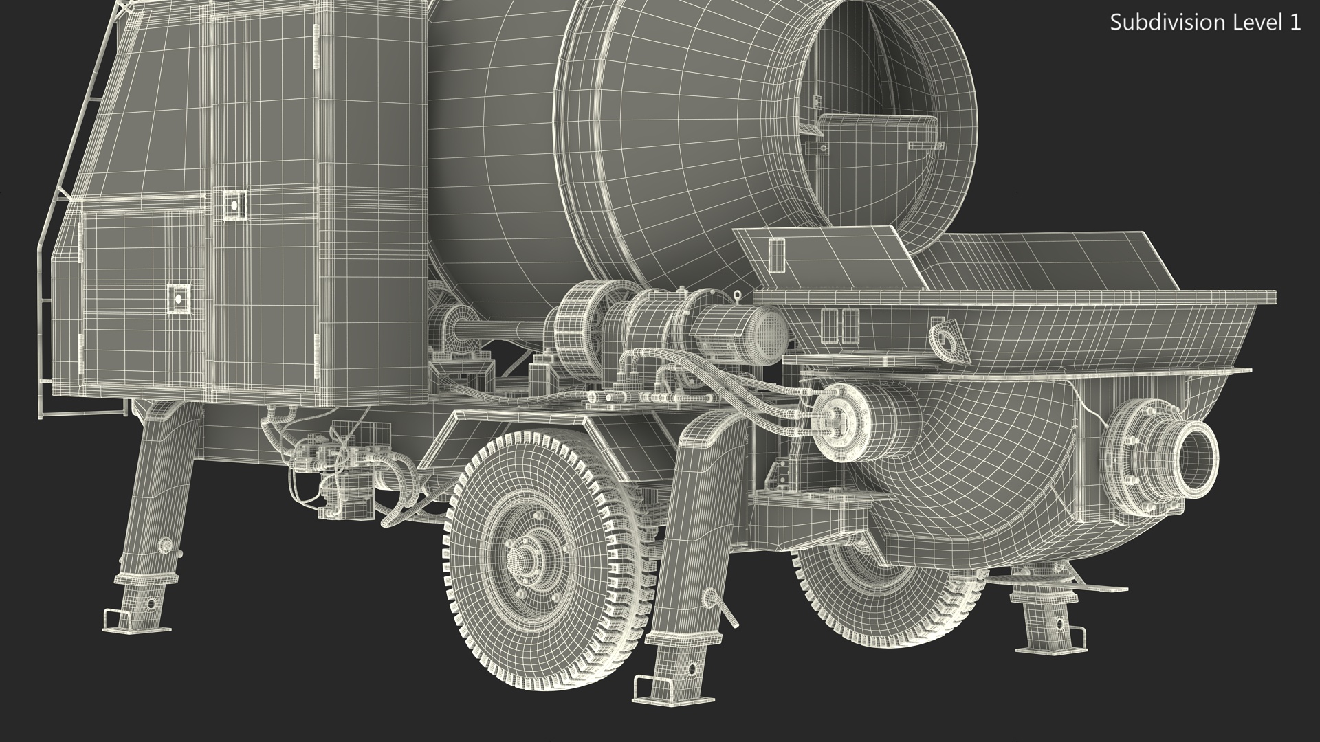 3D Concrete Mixer Pump JBT40 Dirty Rigged model