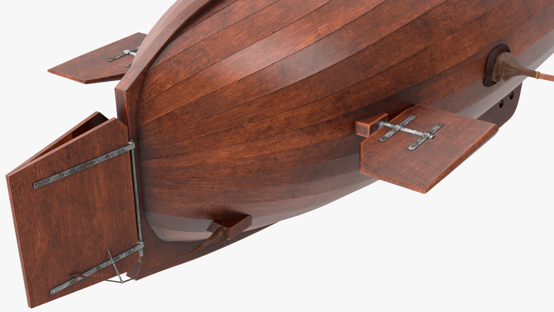 Realistic Model of Drebbel Submarine Rigged for Cinema 4D 3D