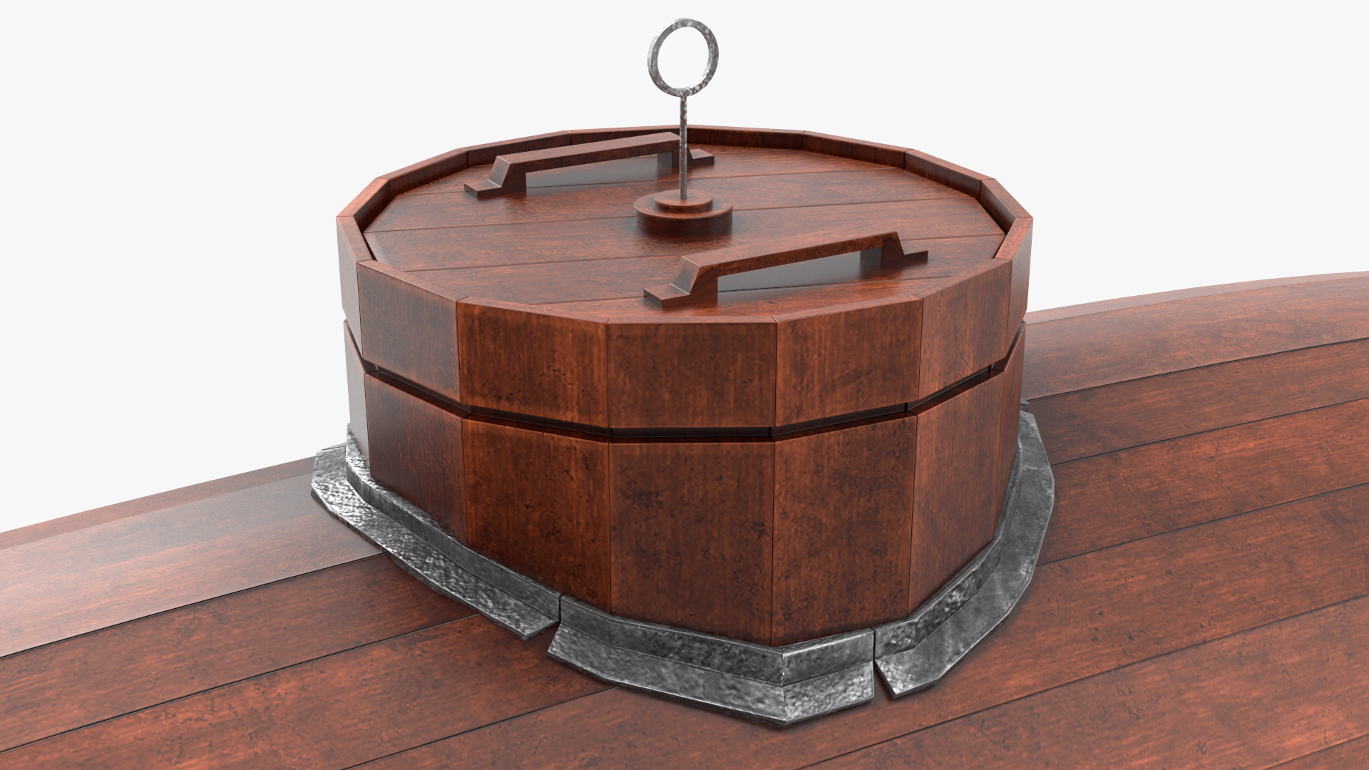 Realistic Model of Drebbel Submarine Rigged for Cinema 4D 3D