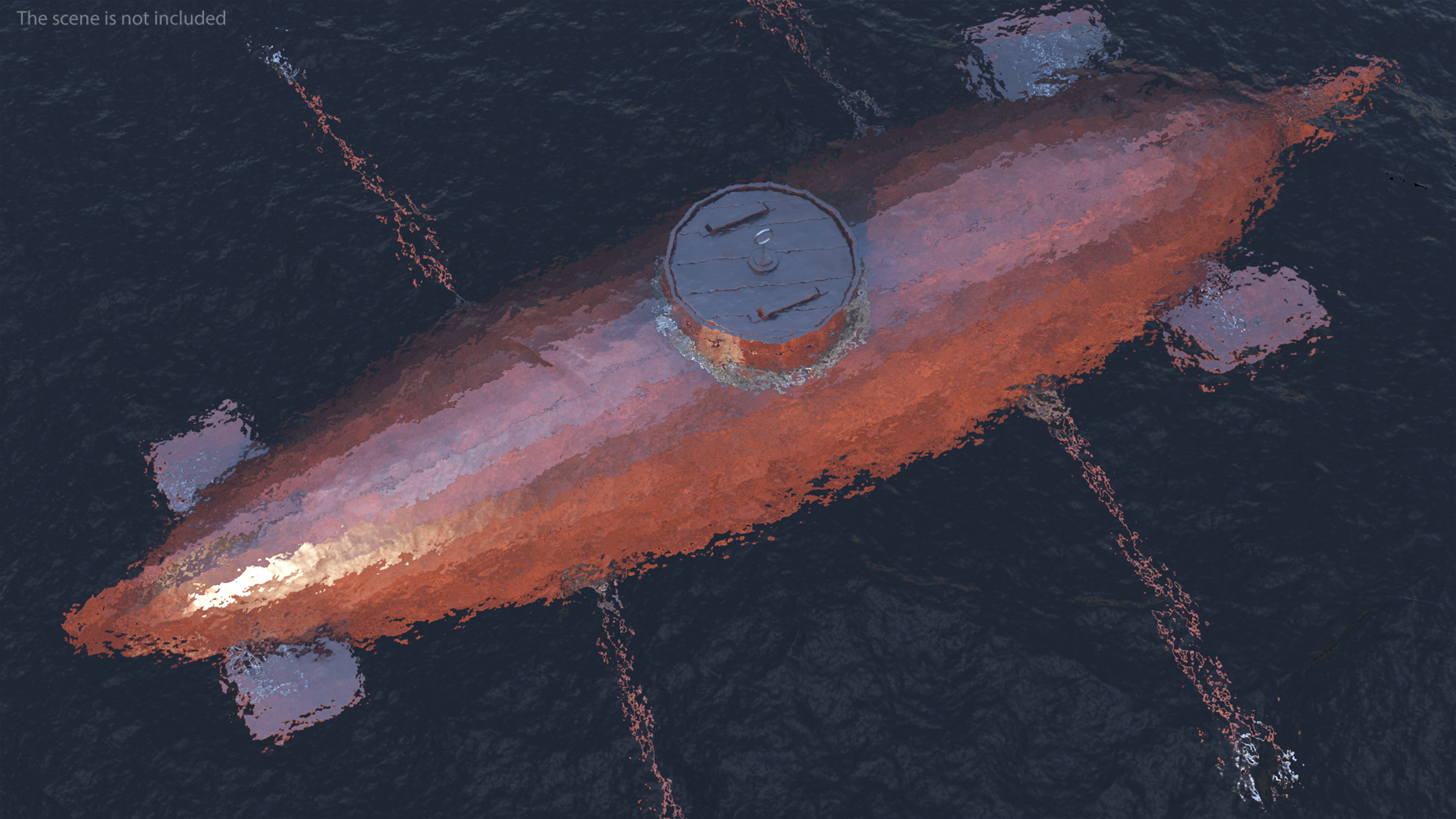 Realistic Model of Drebbel Submarine Rigged for Cinema 4D 3D