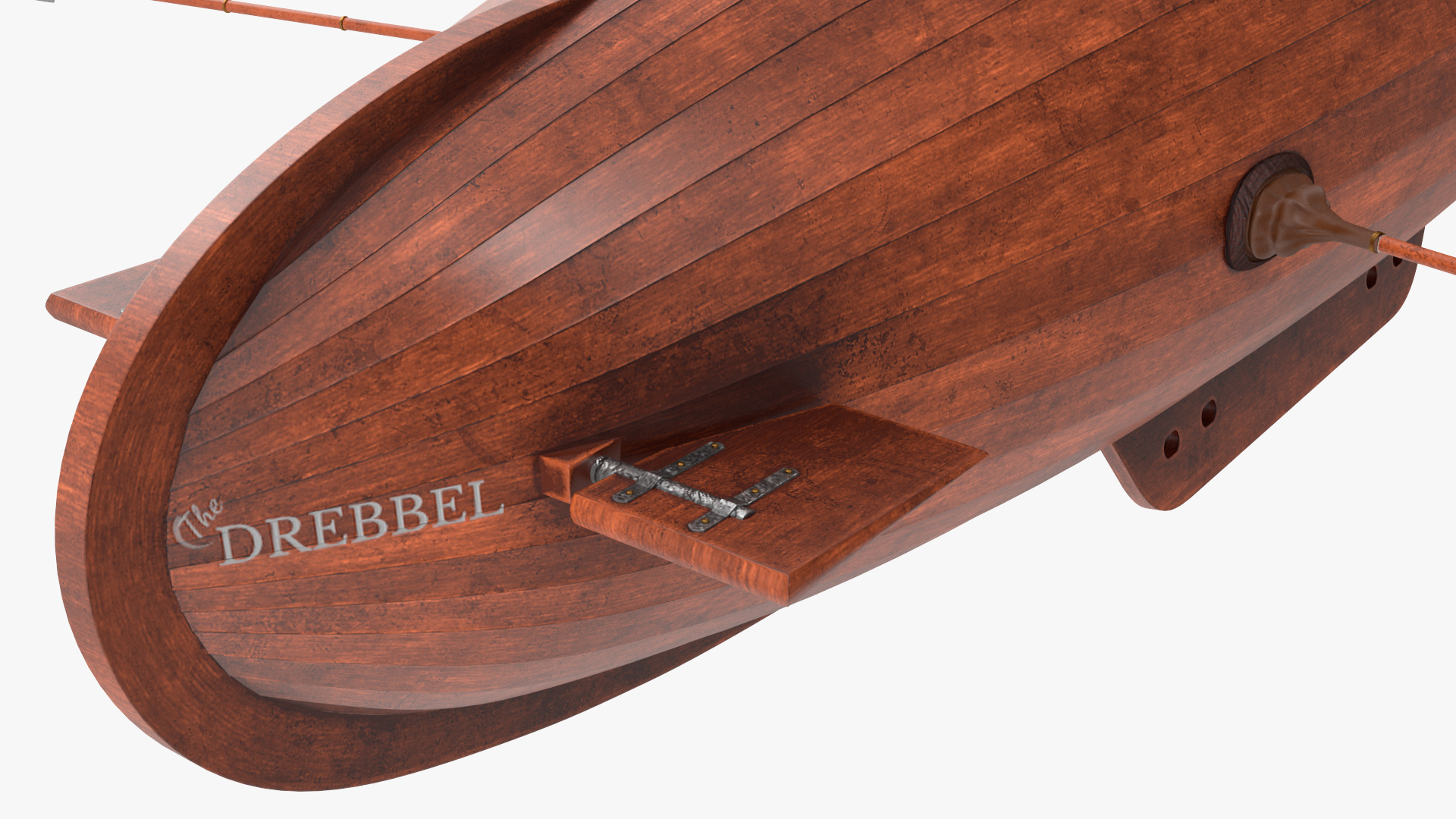 Realistic Model of Drebbel Submarine Rigged for Cinema 4D 3D