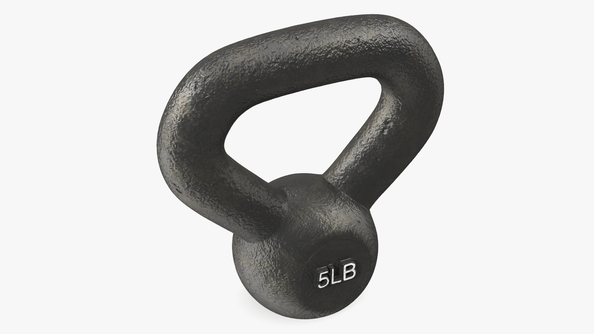 3D Fitness Solid Cast Metal Kettlebell Weight 5lb