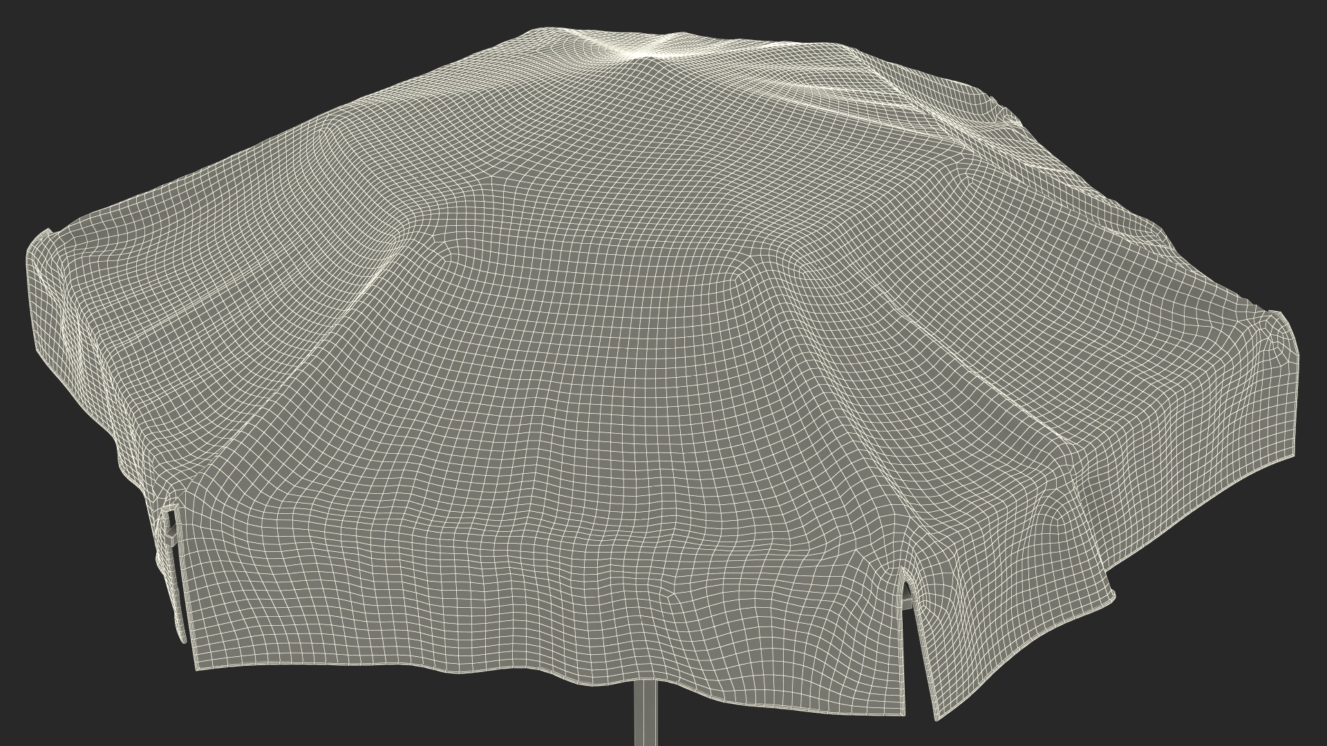 Beach Umbrella Blue and White 3D model