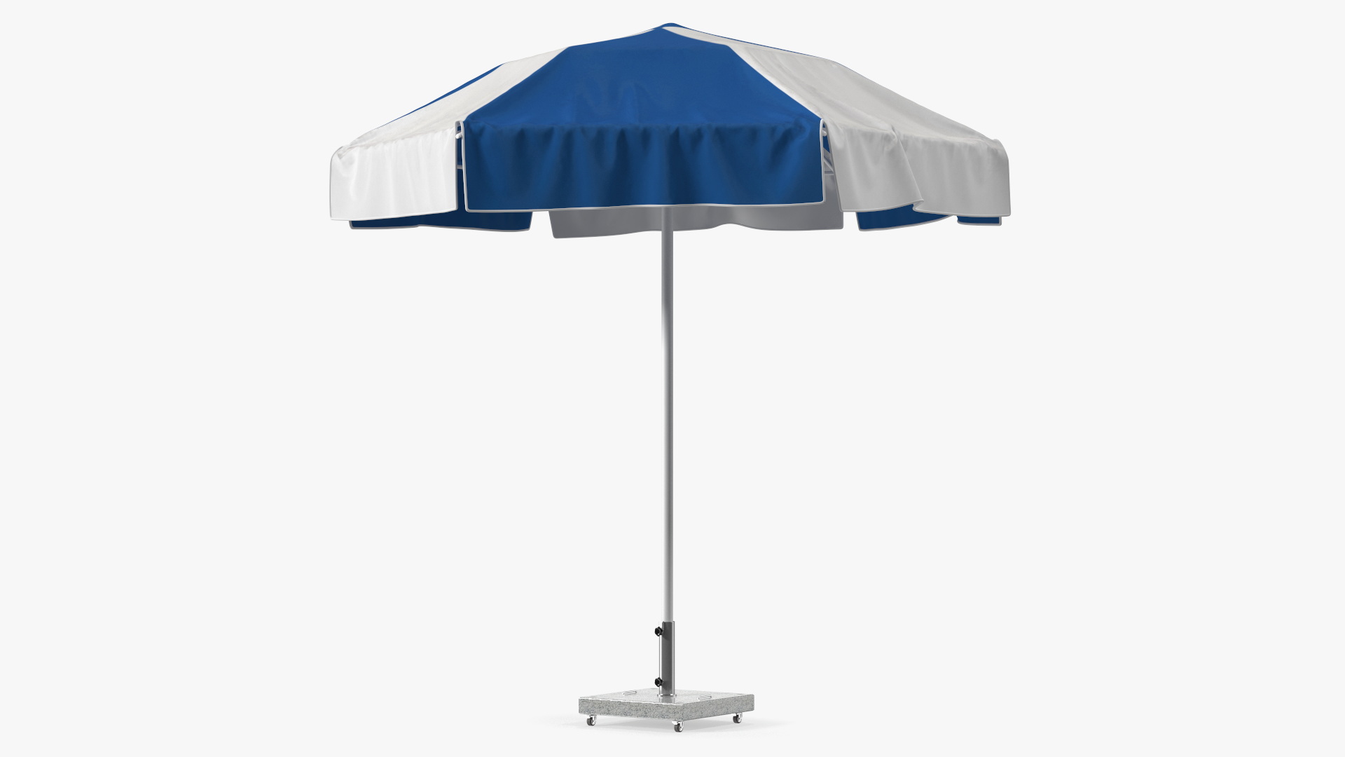 Beach Umbrella Blue and White 3D model