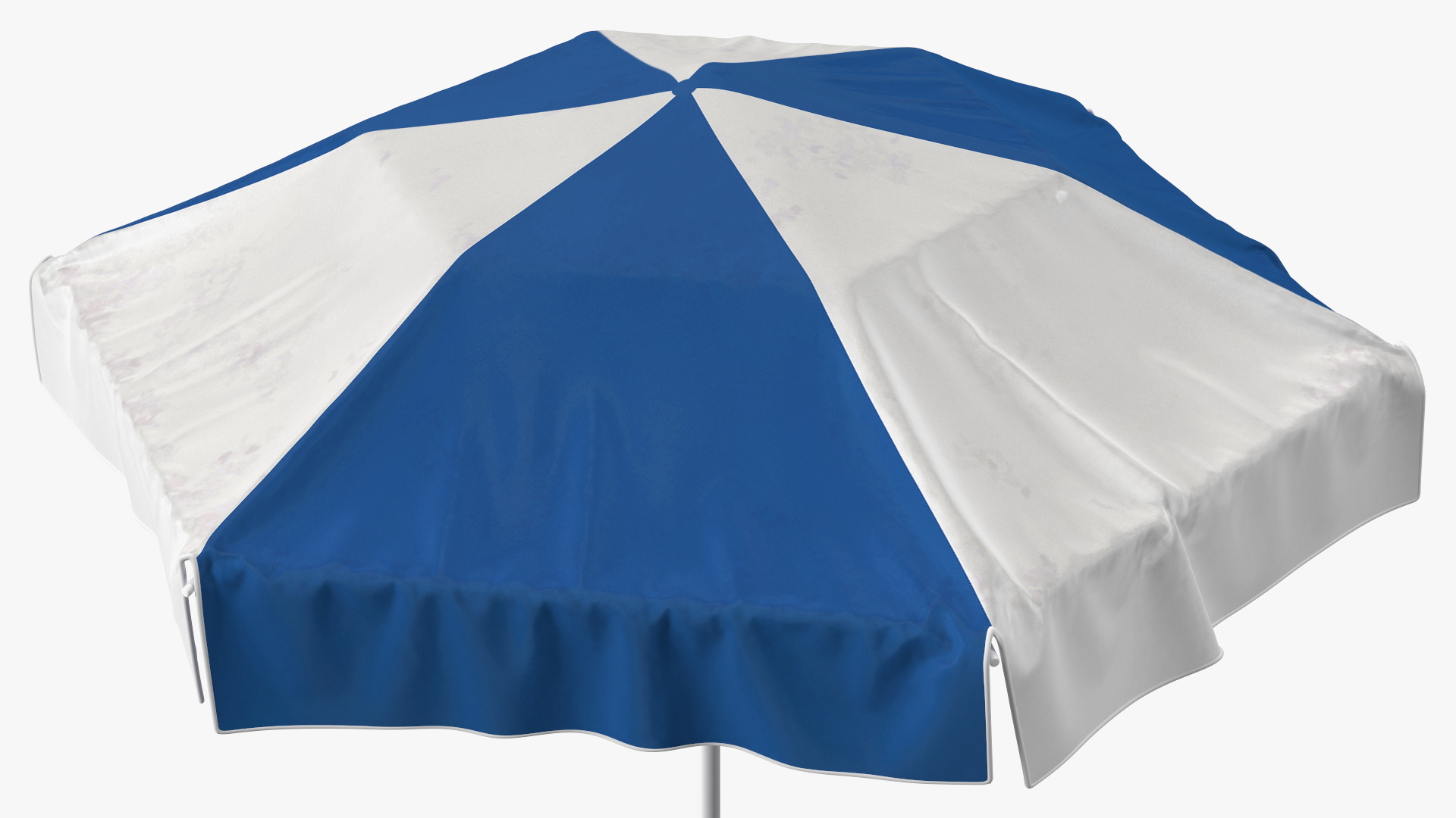 Beach Umbrella Blue and White 3D model