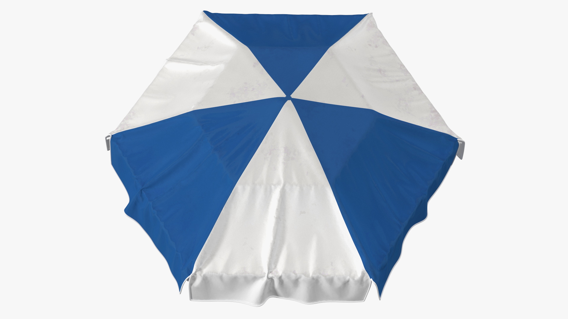 Beach Umbrella Blue and White 3D model