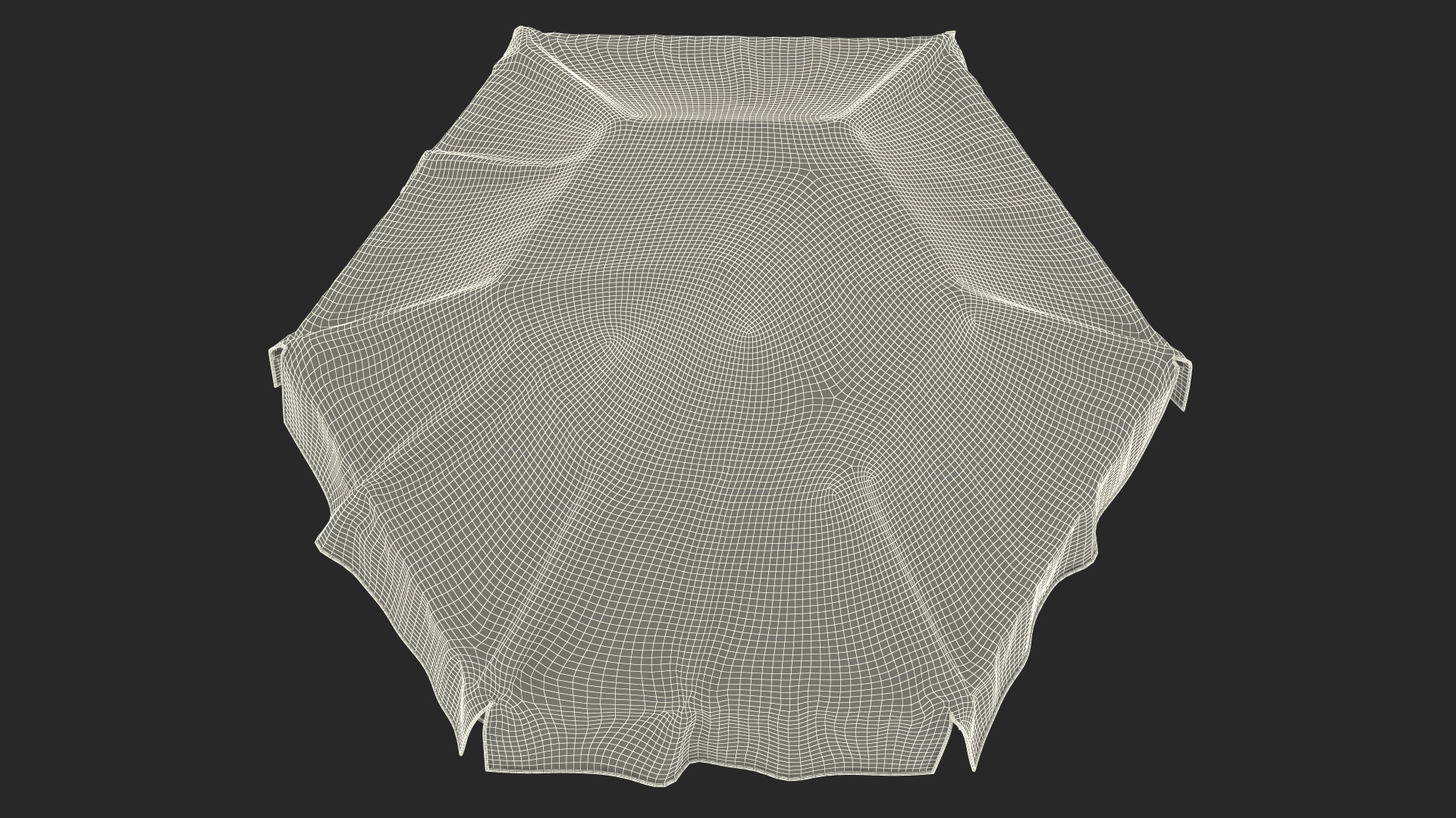 Beach Umbrella Blue and White 3D model