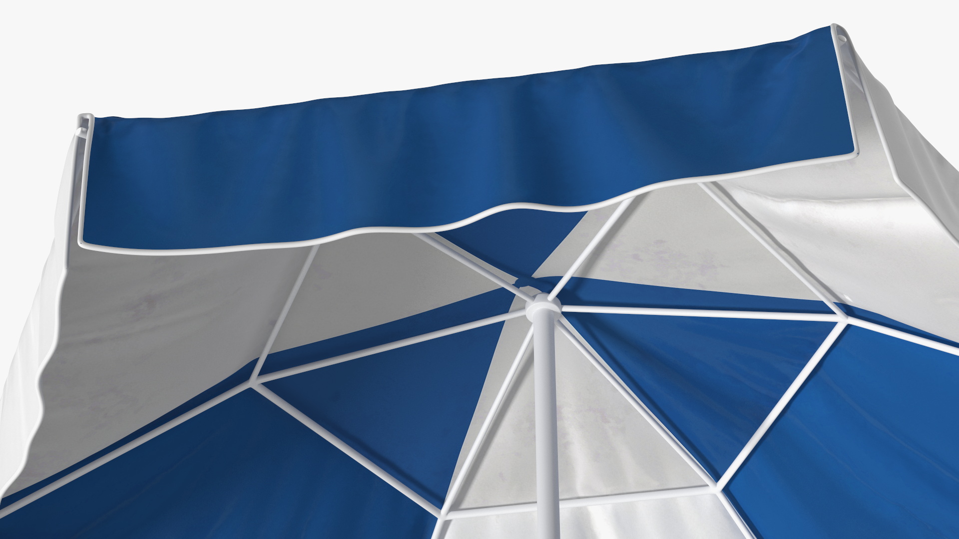 Beach Umbrella Blue and White 3D model