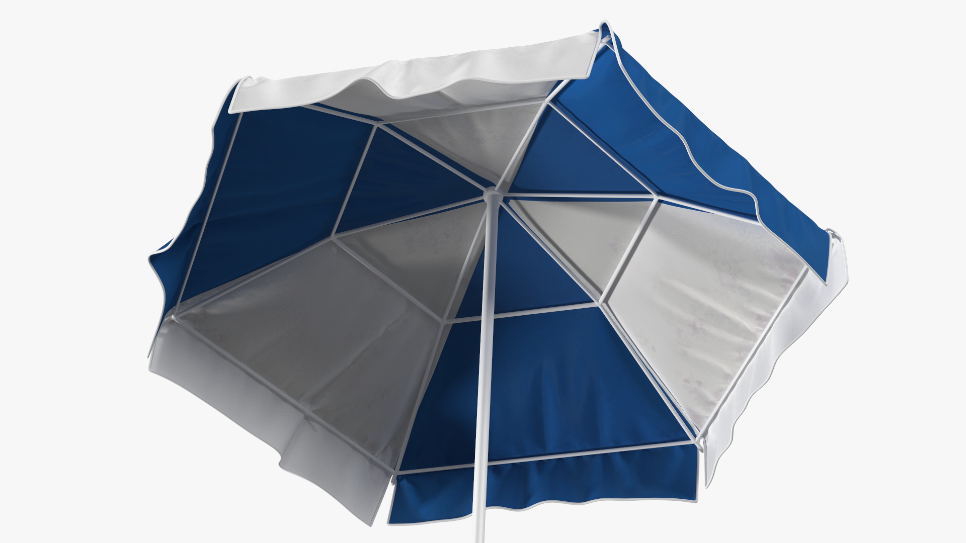 Beach Umbrella Blue and White 3D model
