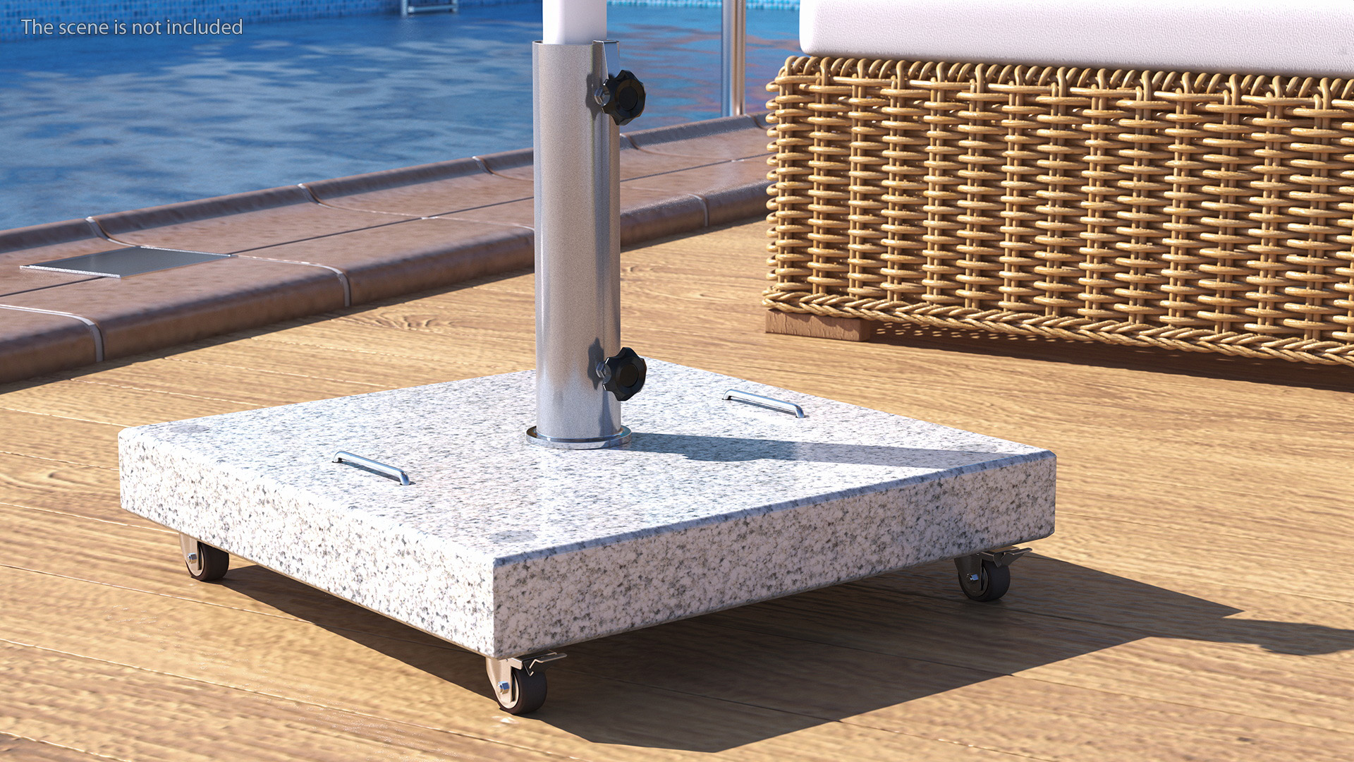 Beach Umbrella Blue and White 3D model