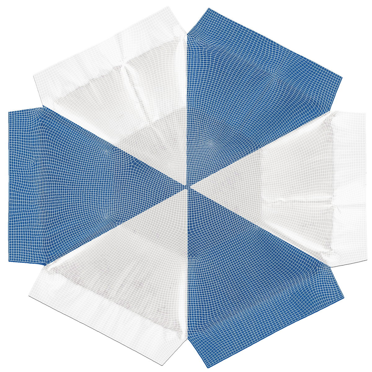 Beach Umbrella Blue and White 3D model