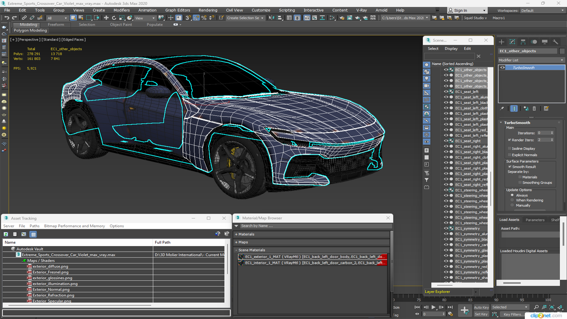 3D model Extreme Sports Crossover Car Violet