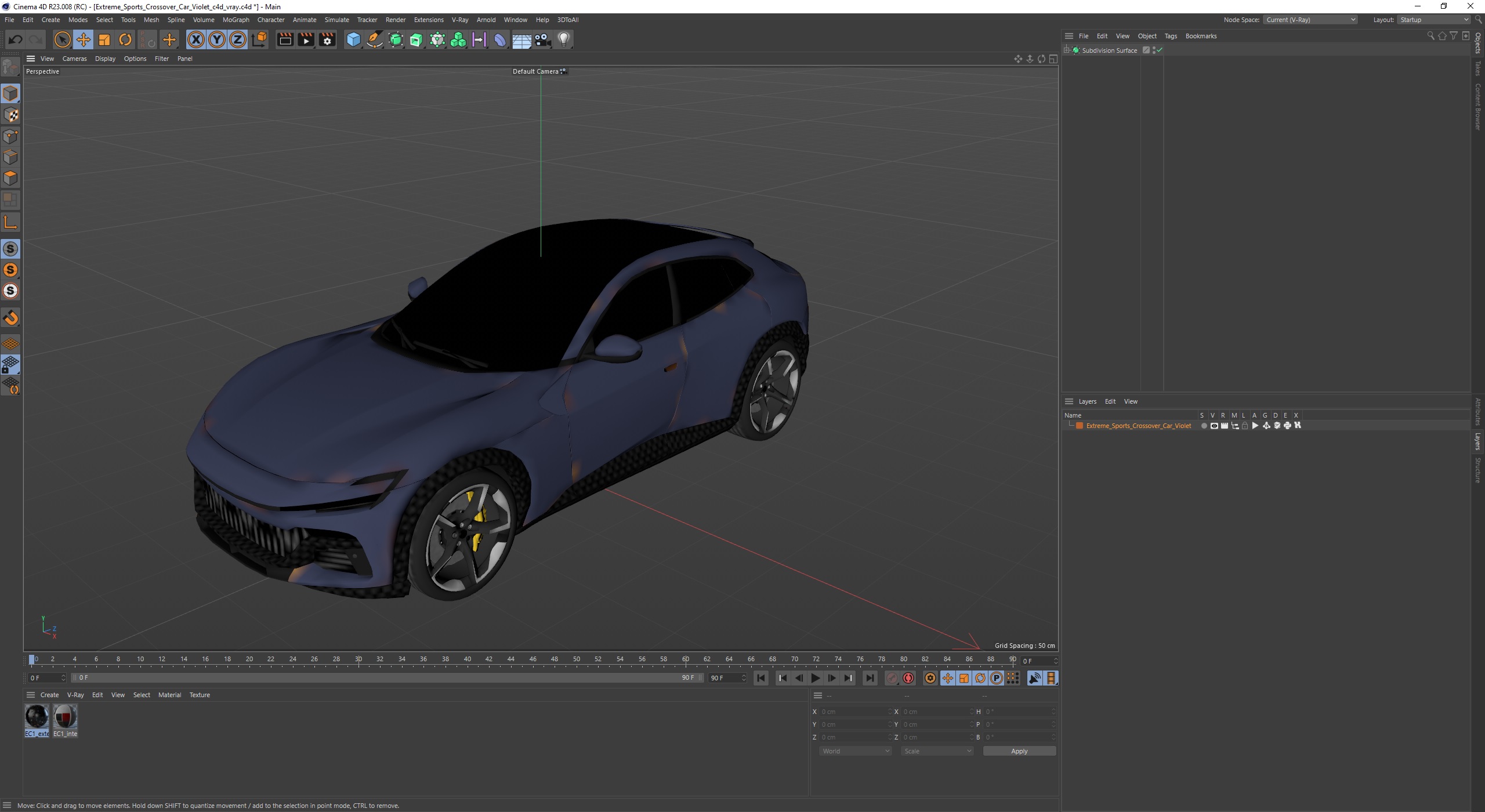 3D model Extreme Sports Crossover Car Violet