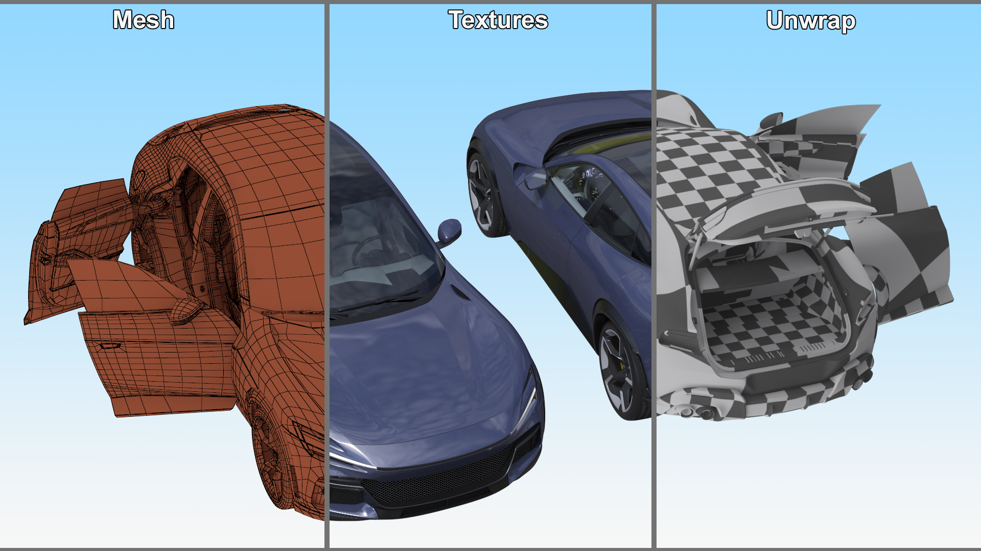 3D model Extreme Sports Crossover Car Violet