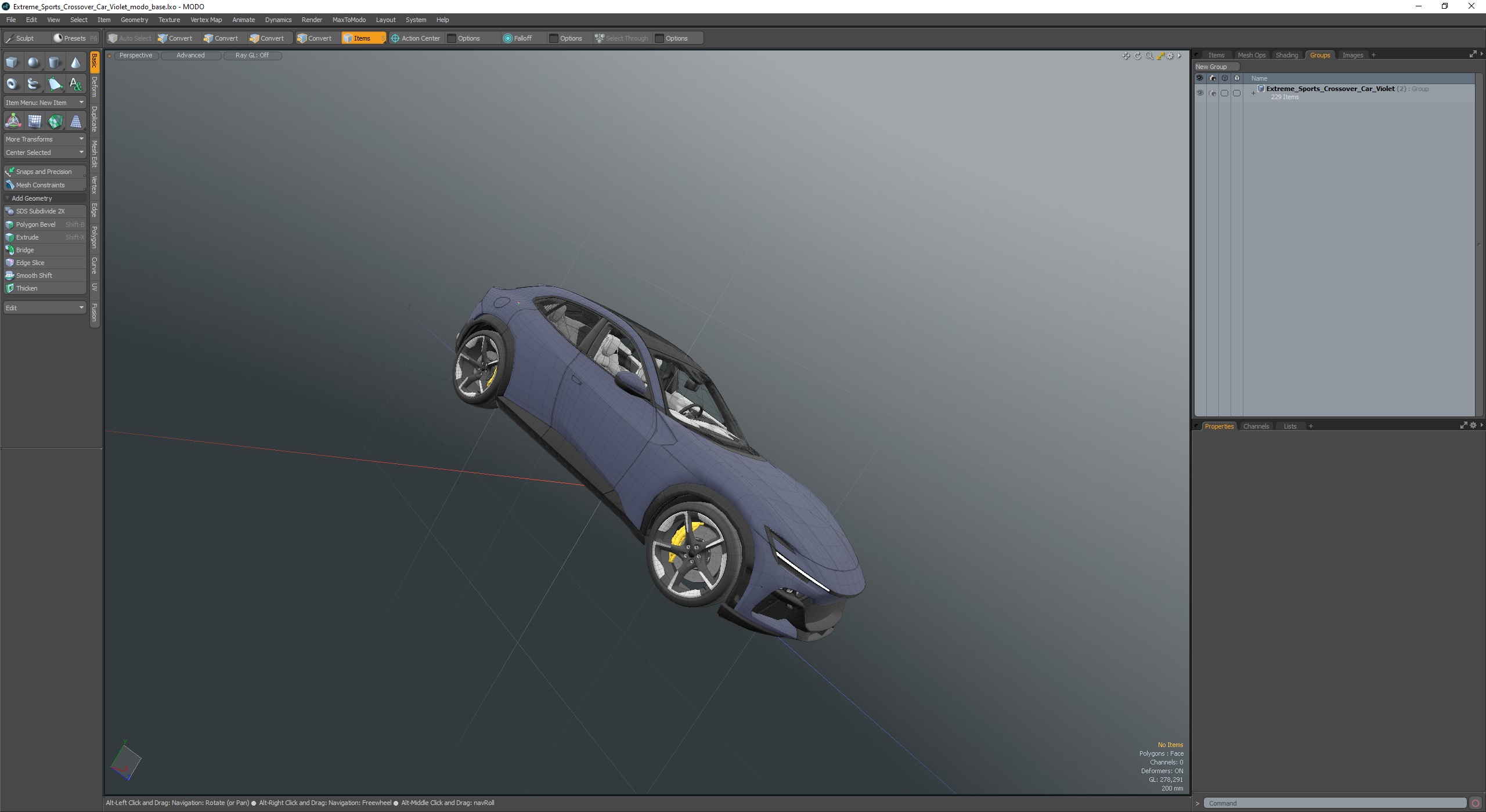 3D model Extreme Sports Crossover Car Violet
