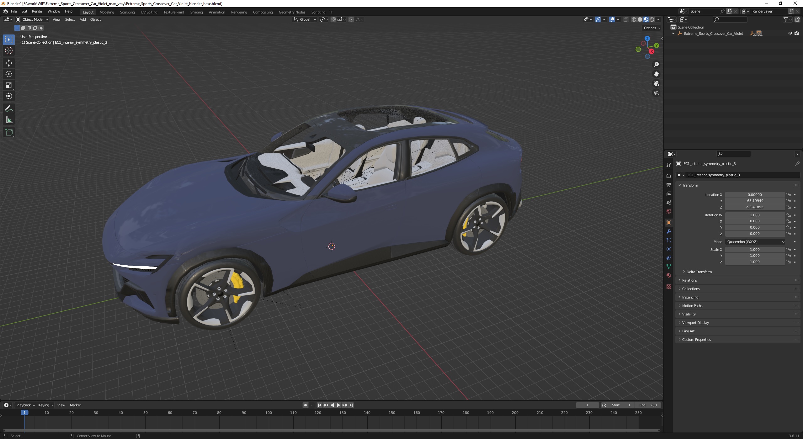 3D model Extreme Sports Crossover Car Violet