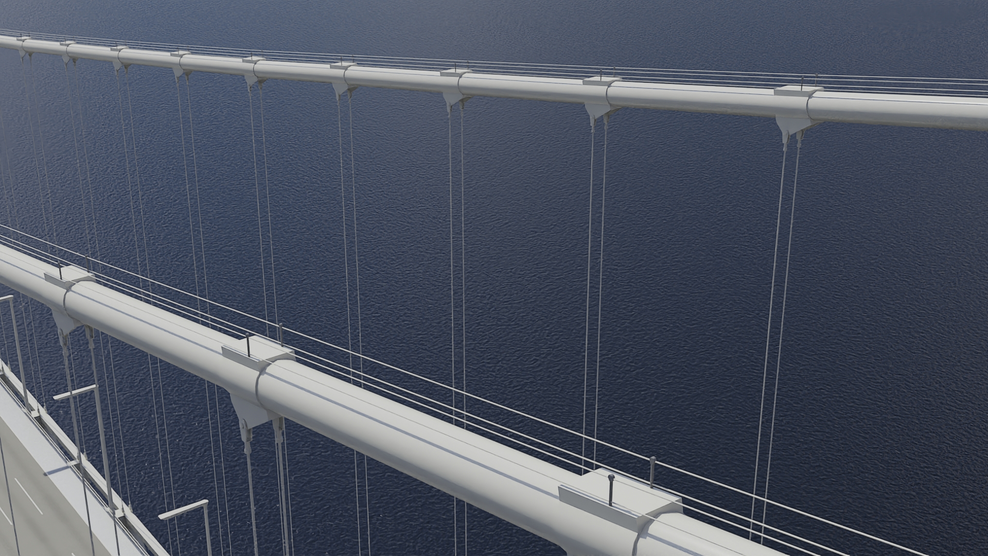 3D model Suspension Bridge Akashi Kaiky