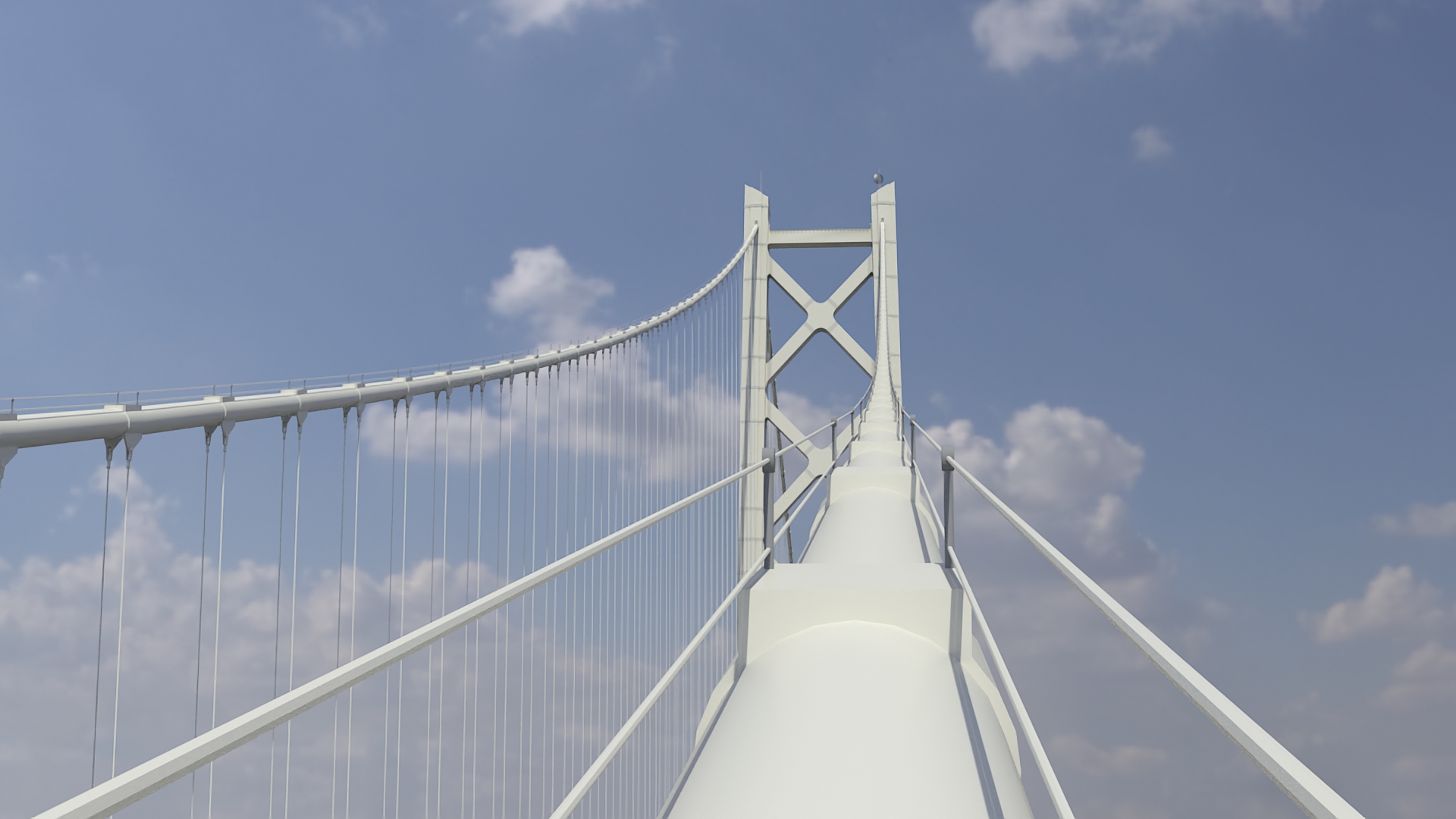3D model Suspension Bridge Akashi Kaiky