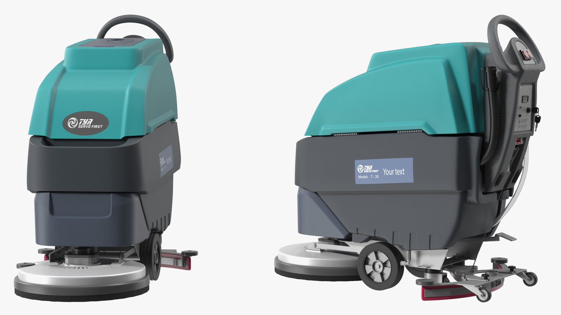 3D model Professional Floor Cleaning Machine Turquoise