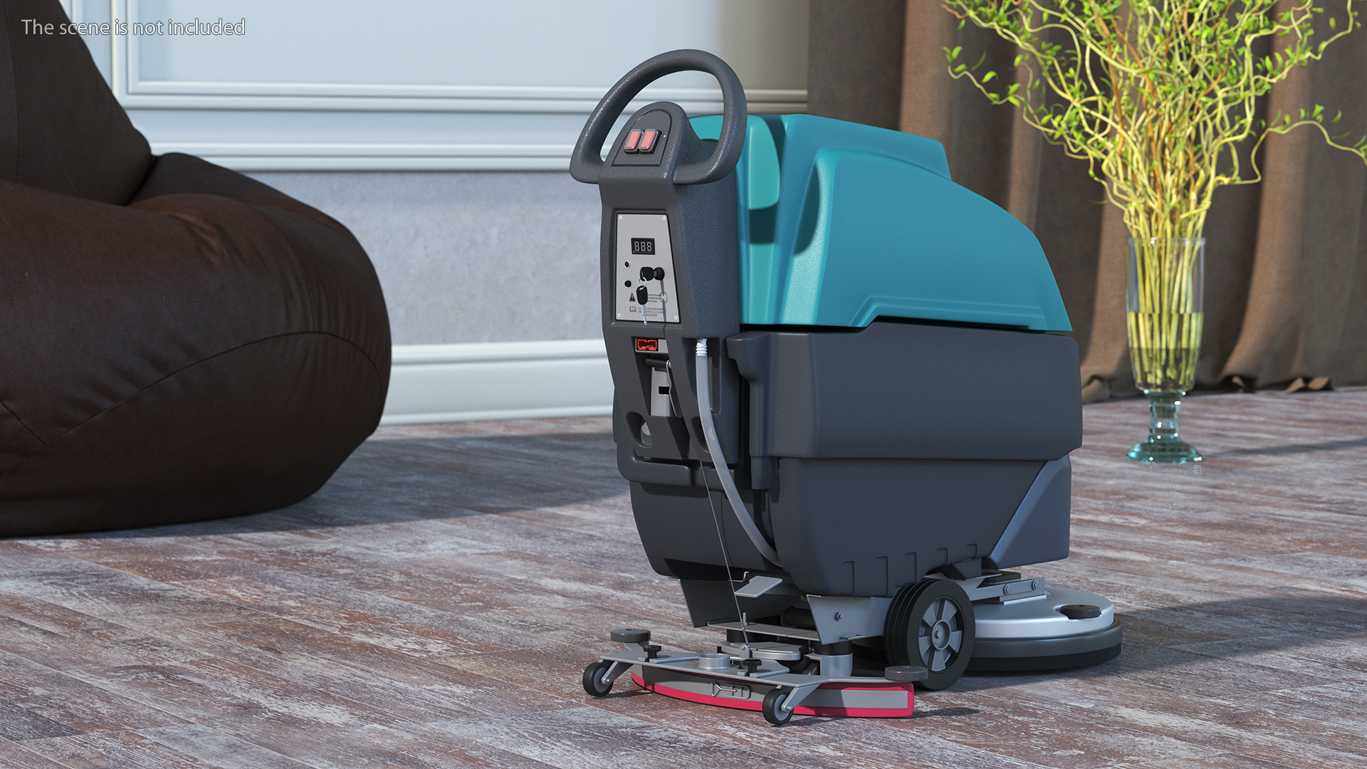 3D model Professional Floor Cleaning Machine Turquoise