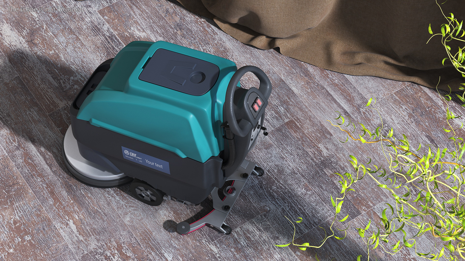 3D model Professional Floor Cleaning Machine Turquoise