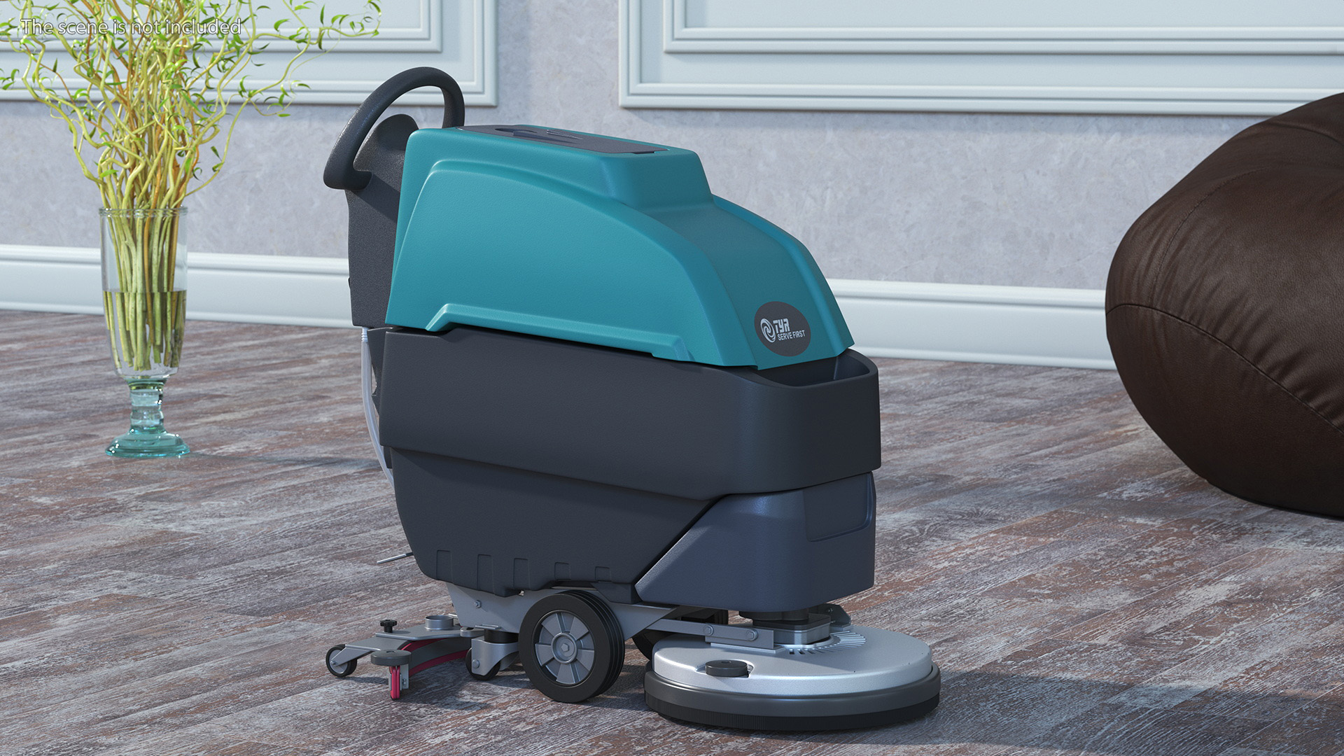 3D model Professional Floor Cleaning Machine Turquoise