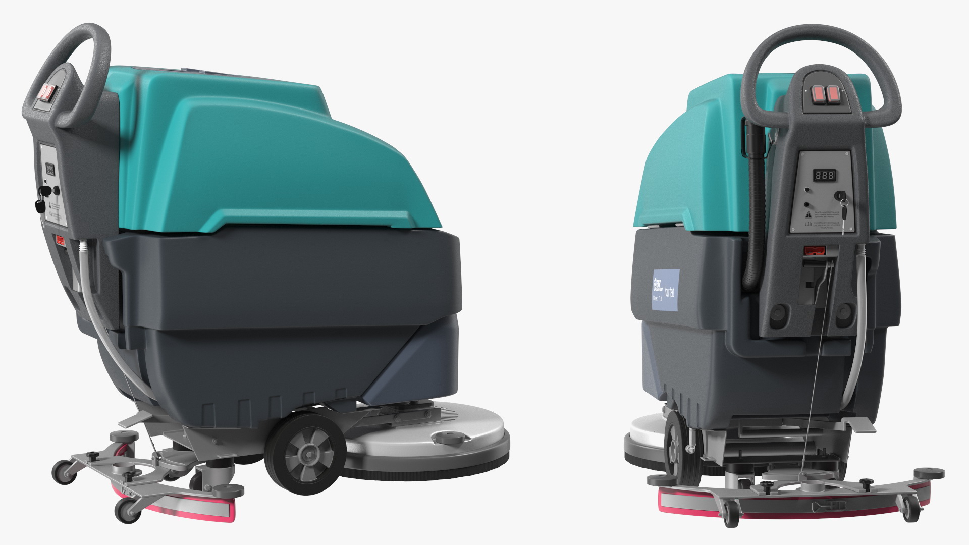 3D model Professional Floor Cleaning Machine Turquoise