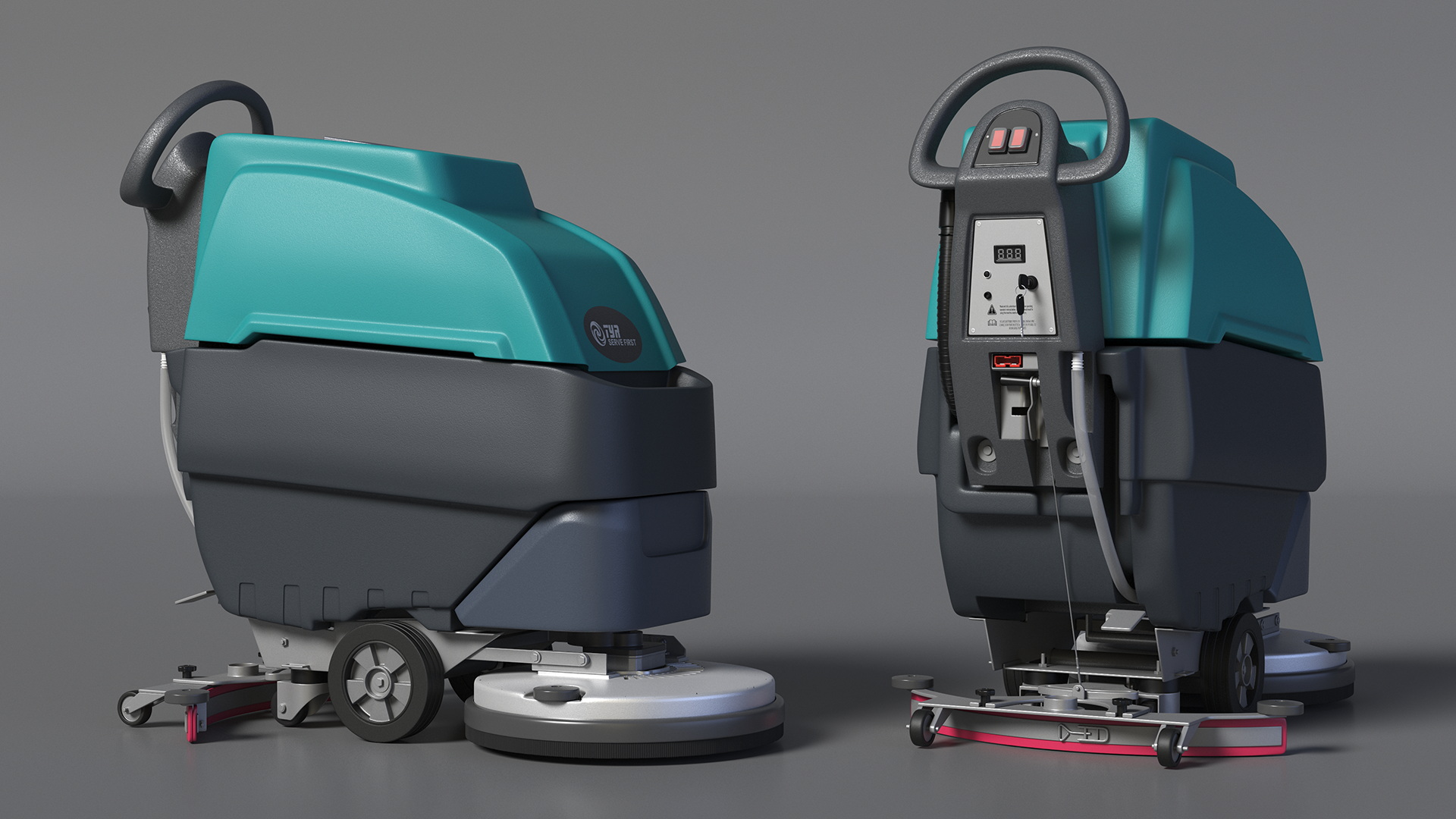 3D model Professional Floor Cleaning Machine Turquoise