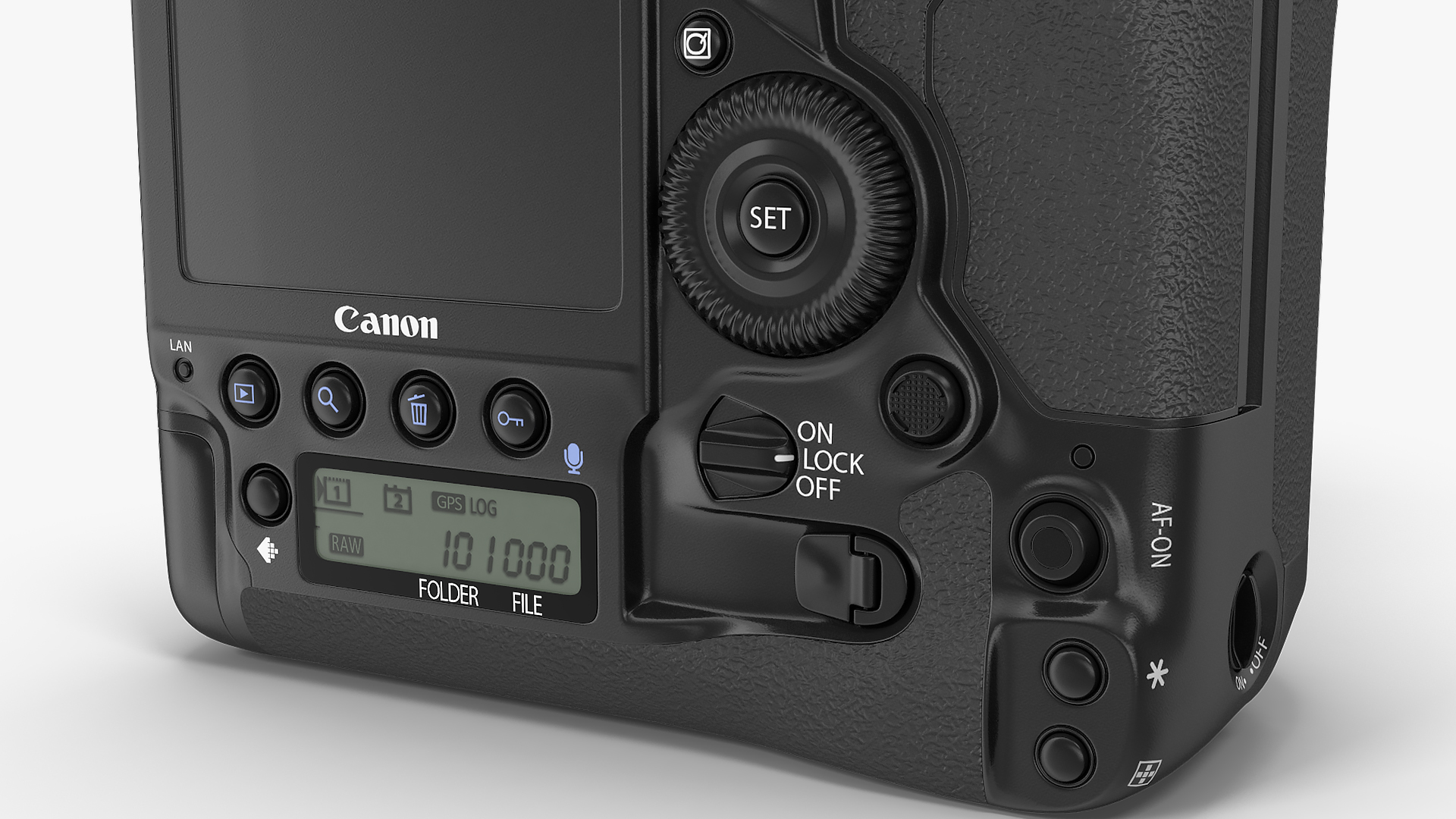 3D model Canon 1DX with Zoom Lens 24 70 on Tripod