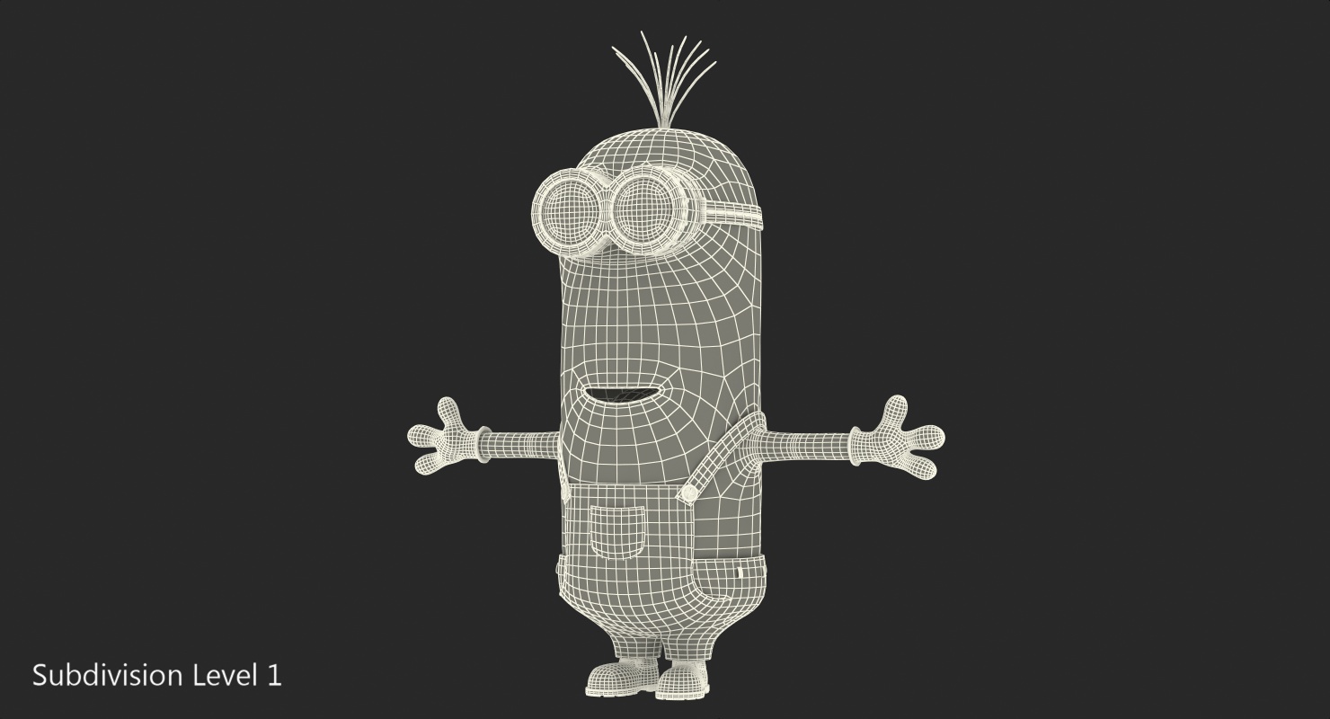 Tall Two Eyed Minion Rigged 3D