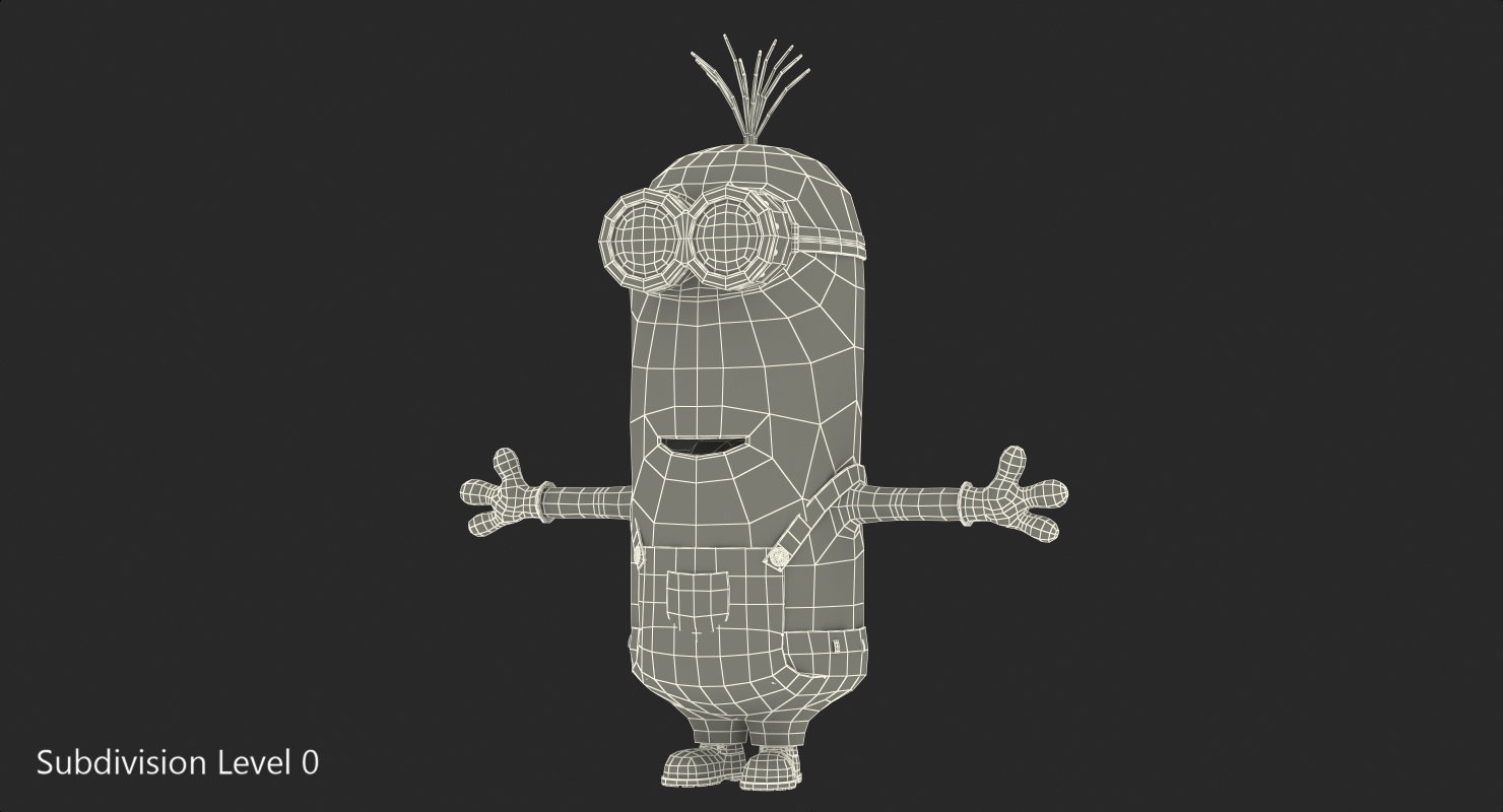 Tall Two Eyed Minion Rigged 3D