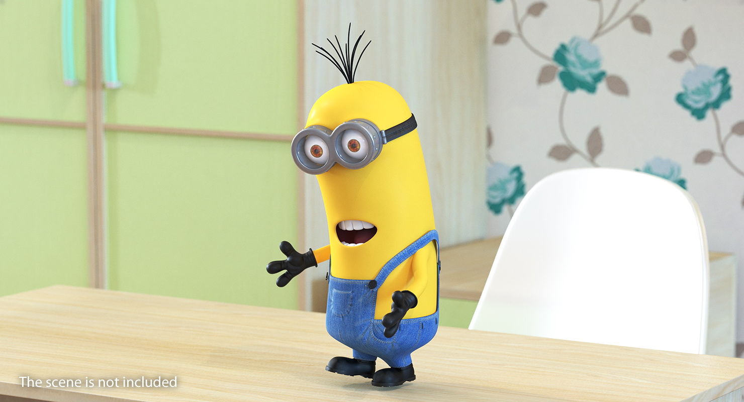 Tall Two Eyed Minion Rigged 3D