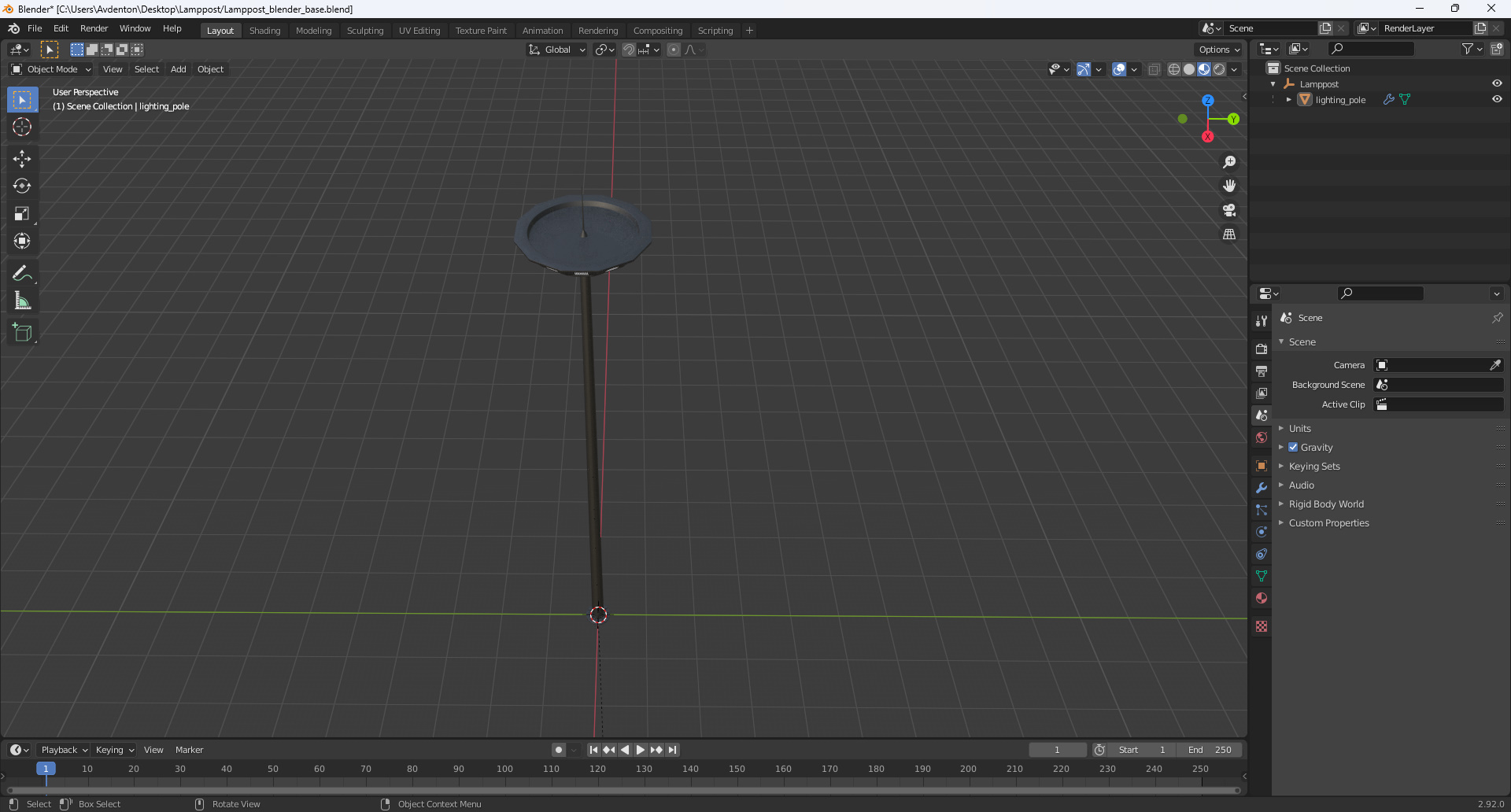 3D model Lamppost