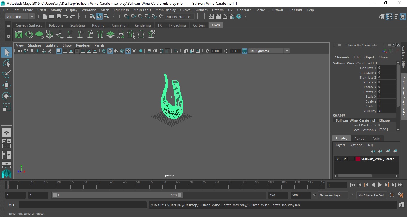 3D model Sullivan Wine Carafe