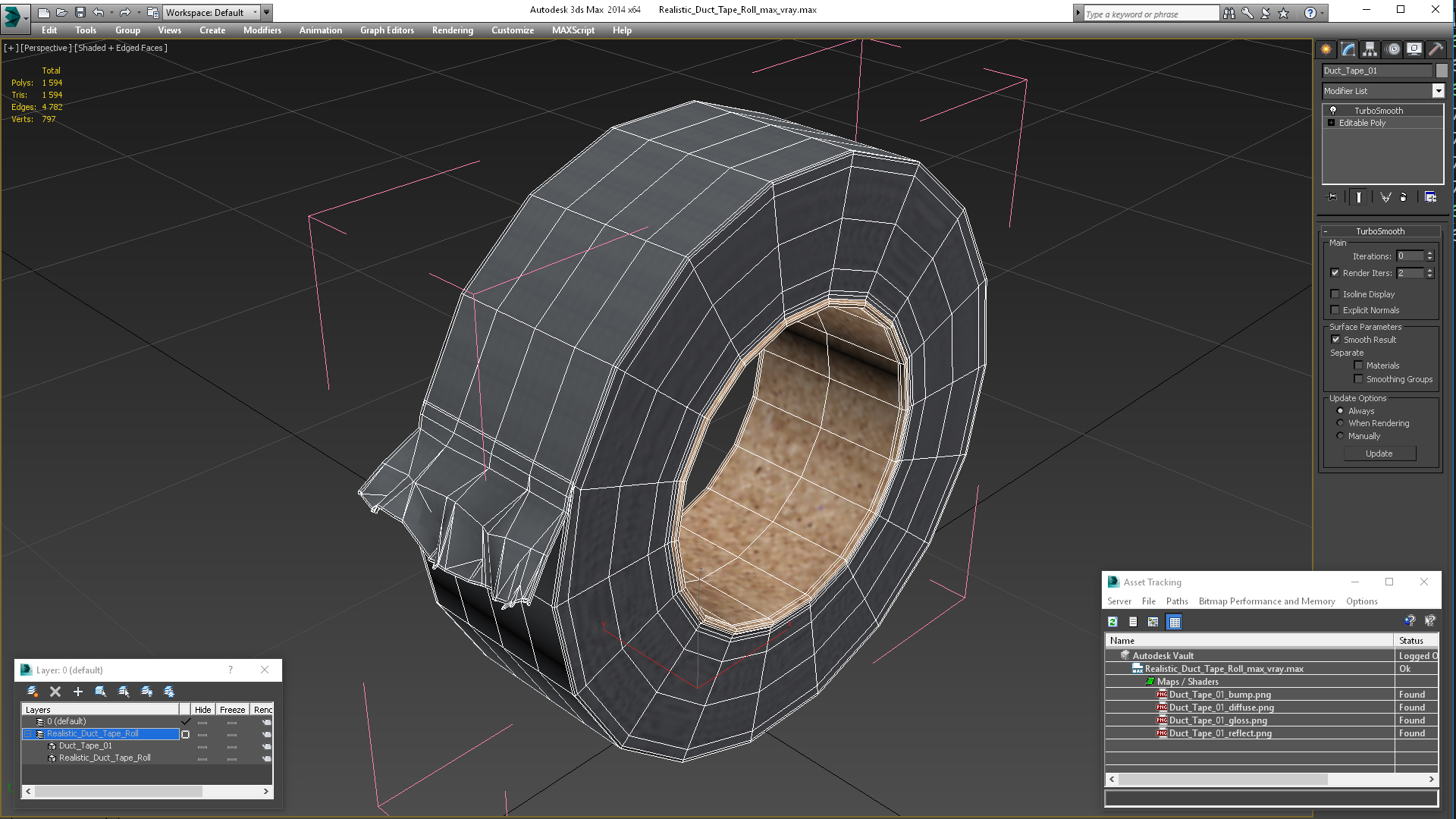 Realistic Duct Tape Roll 3D model